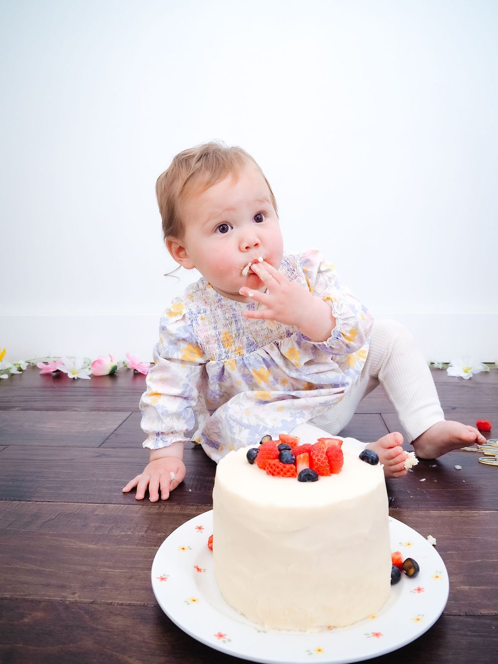 Berry First Birthday Cake Smash from Edmonton Based Photographer