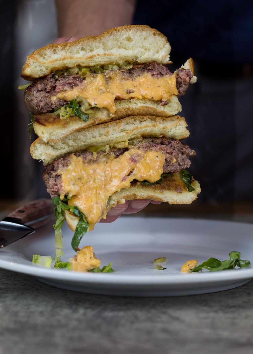 Juicy Lucy burger from Louisville Burger Week