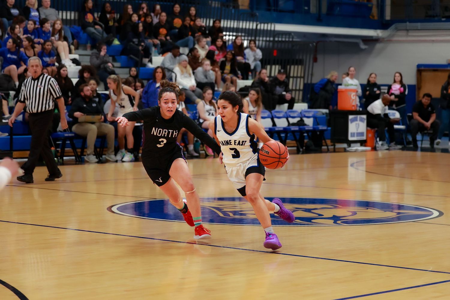 Maine East women's basketball. Sports photography
