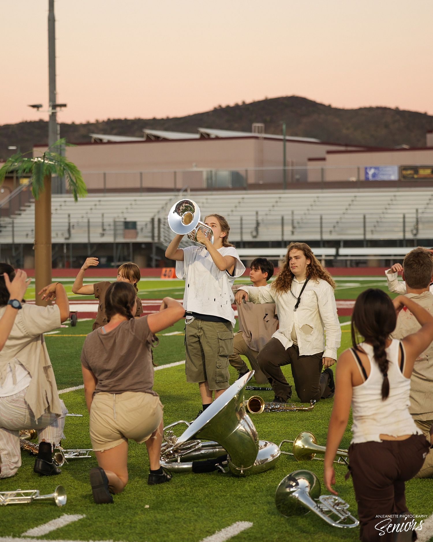 Marching Band Banner team Pictures Phoenix Arizona by Anjeanette Photography High School Seniors AZ media day