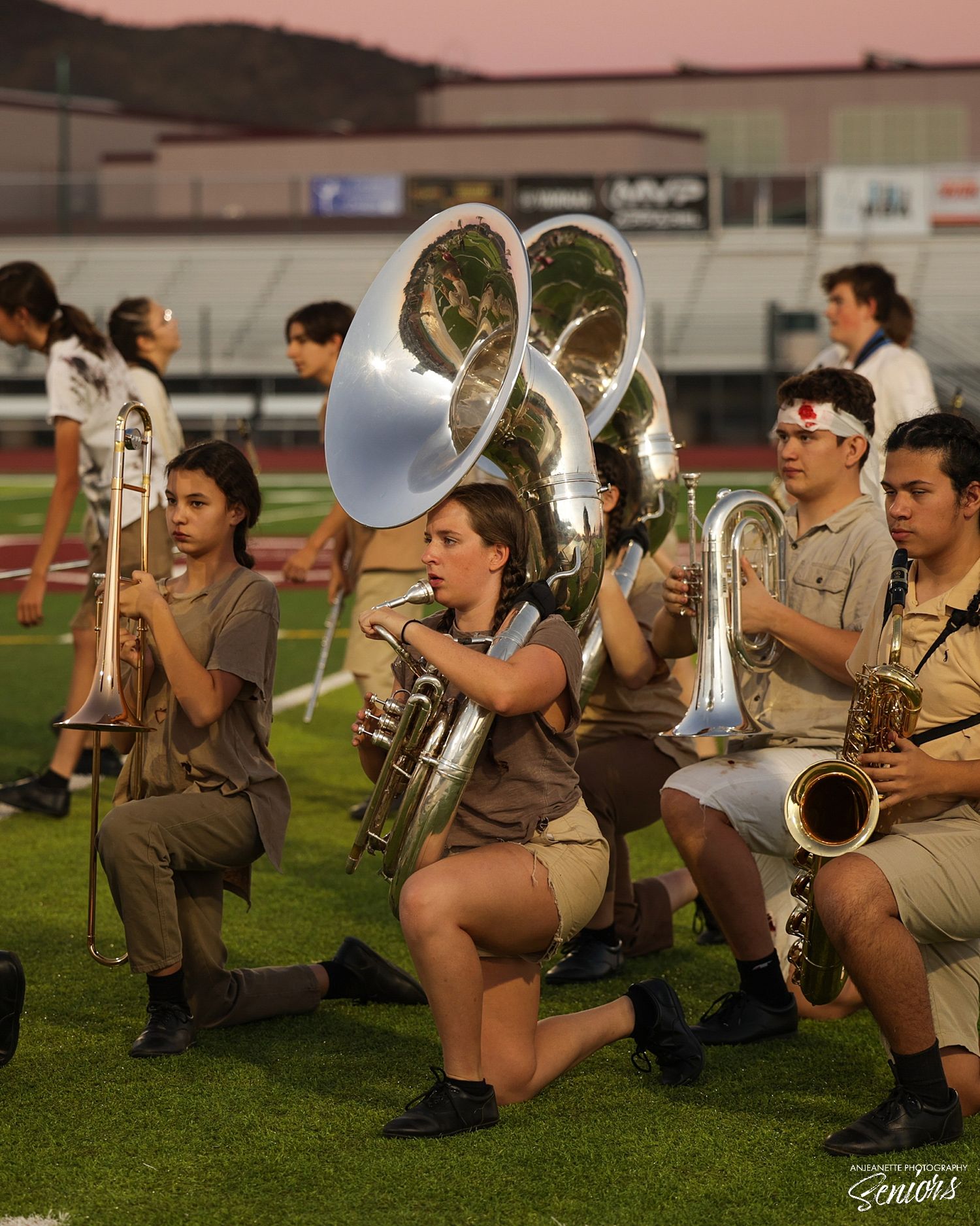 Marching Band Banner team Pictures Phoenix Arizona by Anjeanette Photography High School Seniors AZ media day