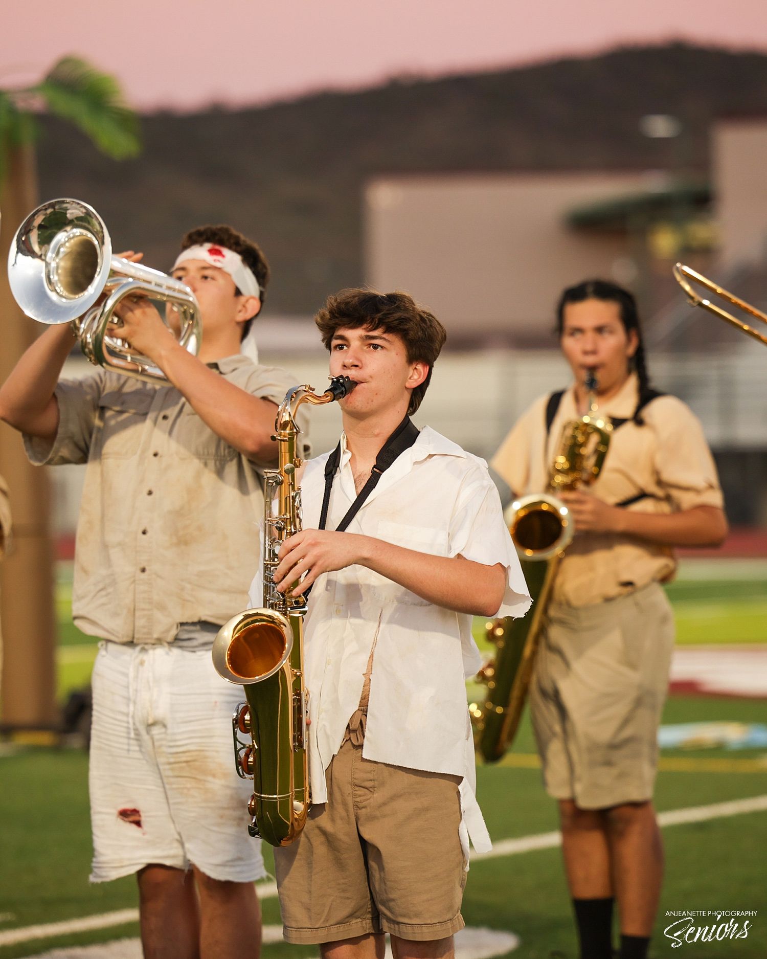 Marching Band Banner team Pictures Phoenix Arizona by Anjeanette Photography High School Seniors AZ media day