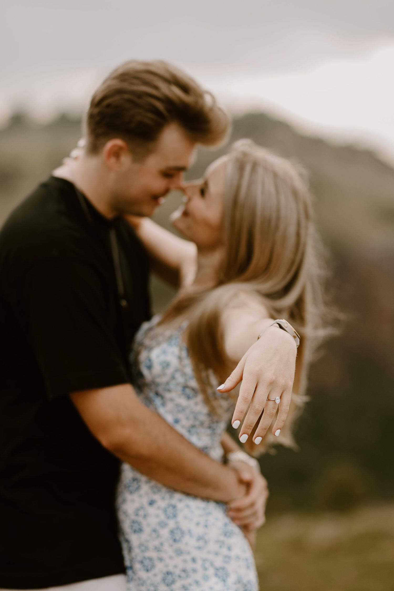 newly engaged couple