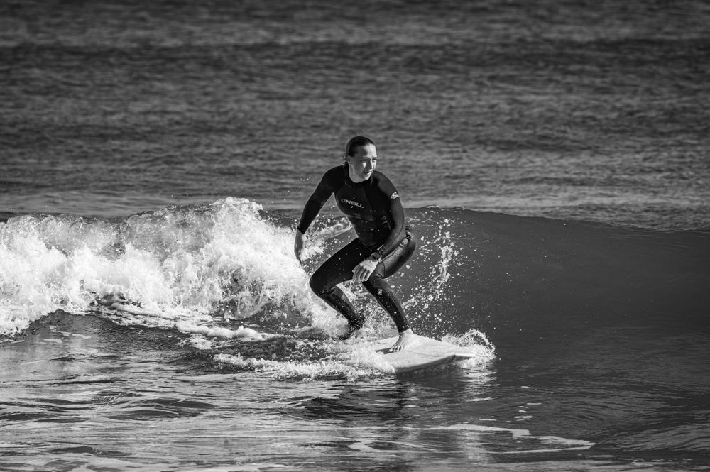 Surfer ridding a wave, Frisco, North Carolina Outerbanks