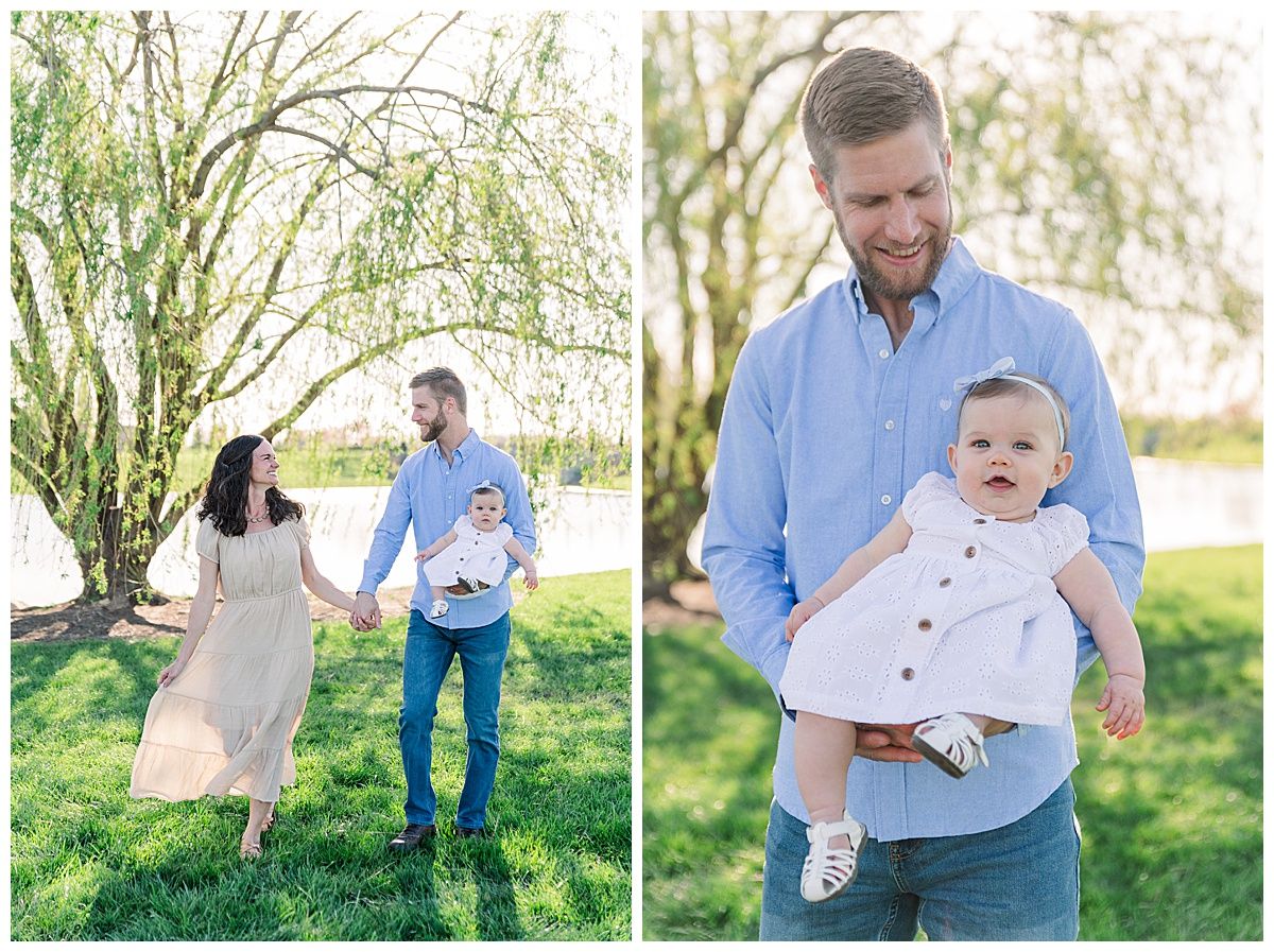 Whimsical portraits of family at Coxhall Garden in Carmel Indiana