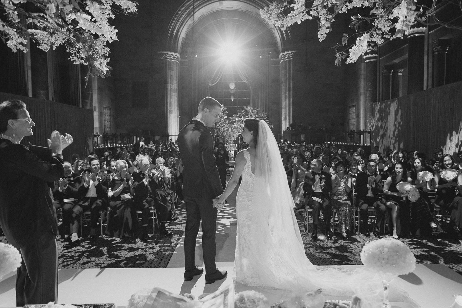 Cipriani Wedding New York Ceremony, Bride and Groom