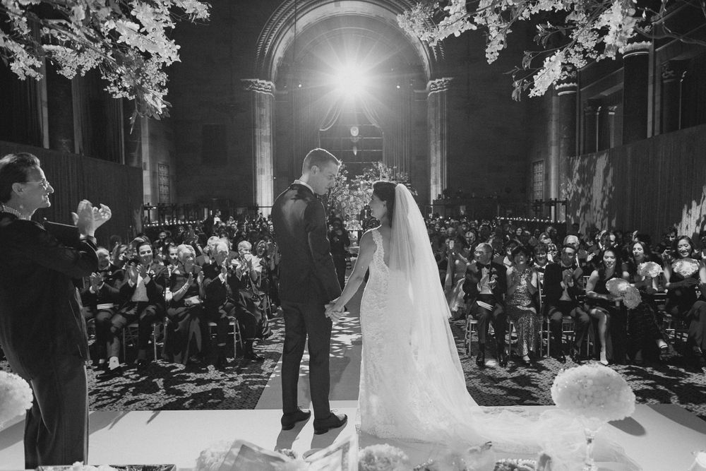 Cipriani Wedding New York Ceremony, Bride and Groom