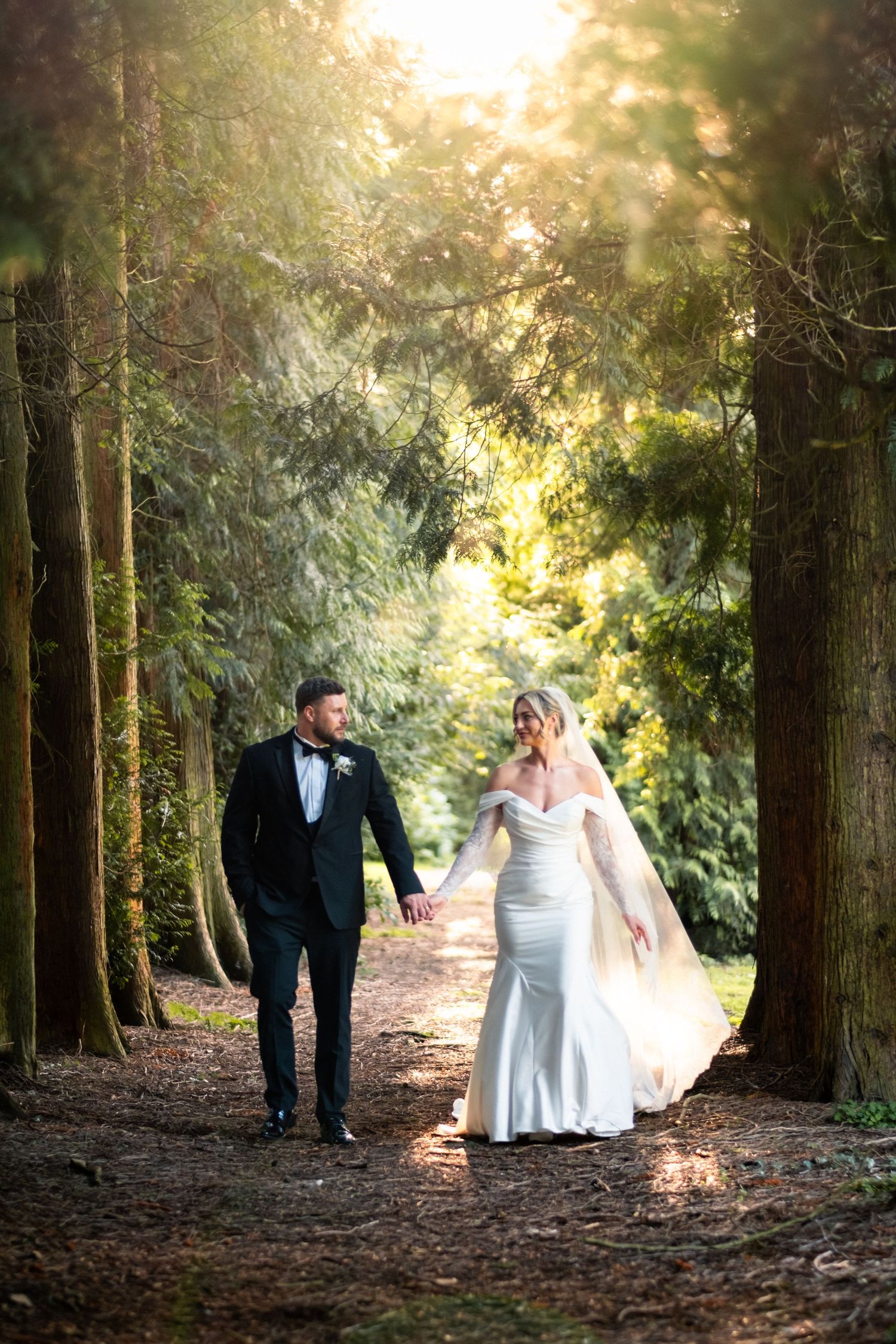 Fairy tale style shot during couples shoot at luxury wedding venue Hawkstone hall and gardens, Shropshire.