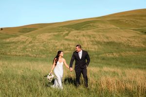 A couple elopes in a field near New Haven, CT and Yale University