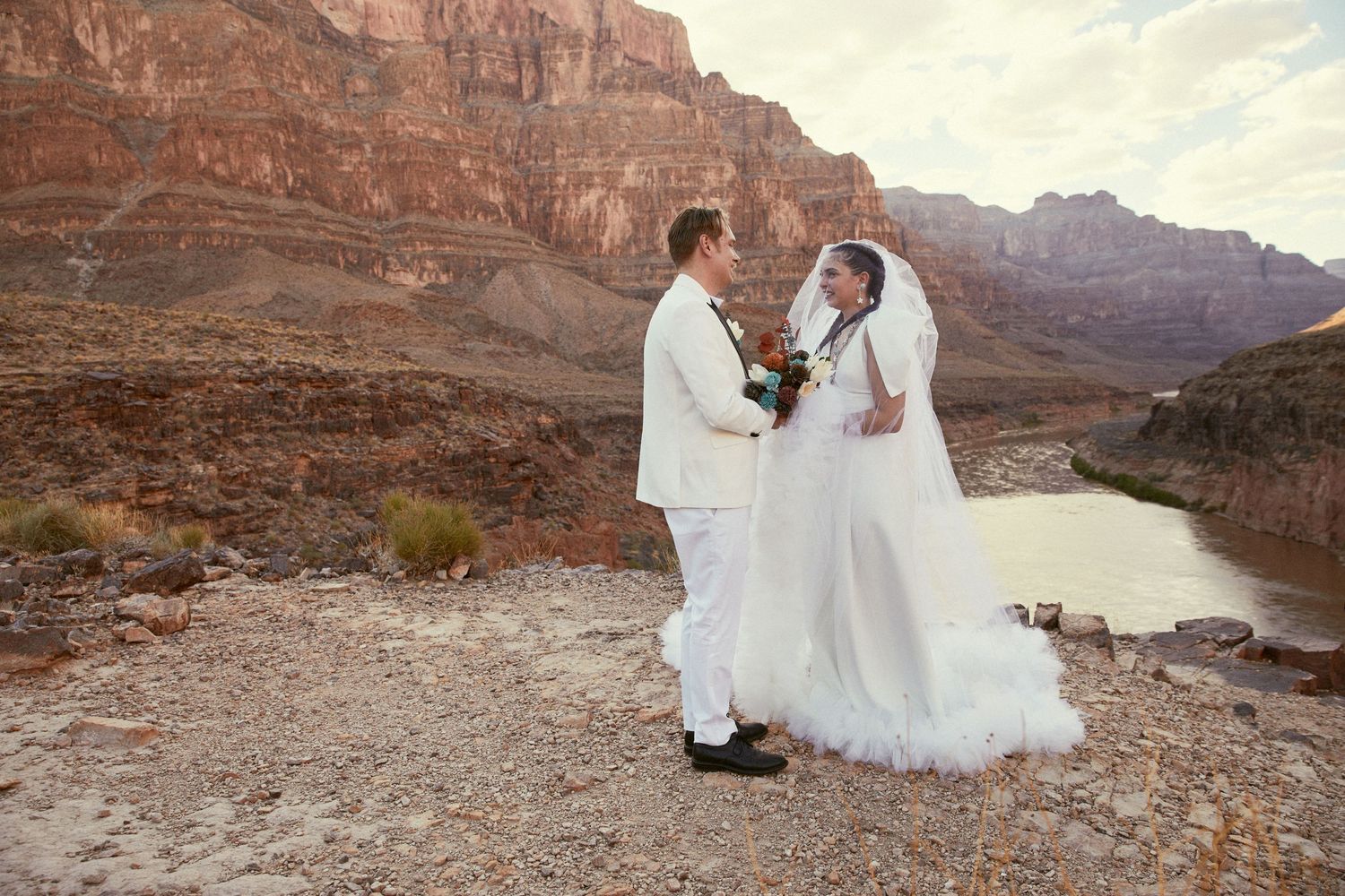 Wedding photography session in the dramatic red rock canyons of the Southwest.