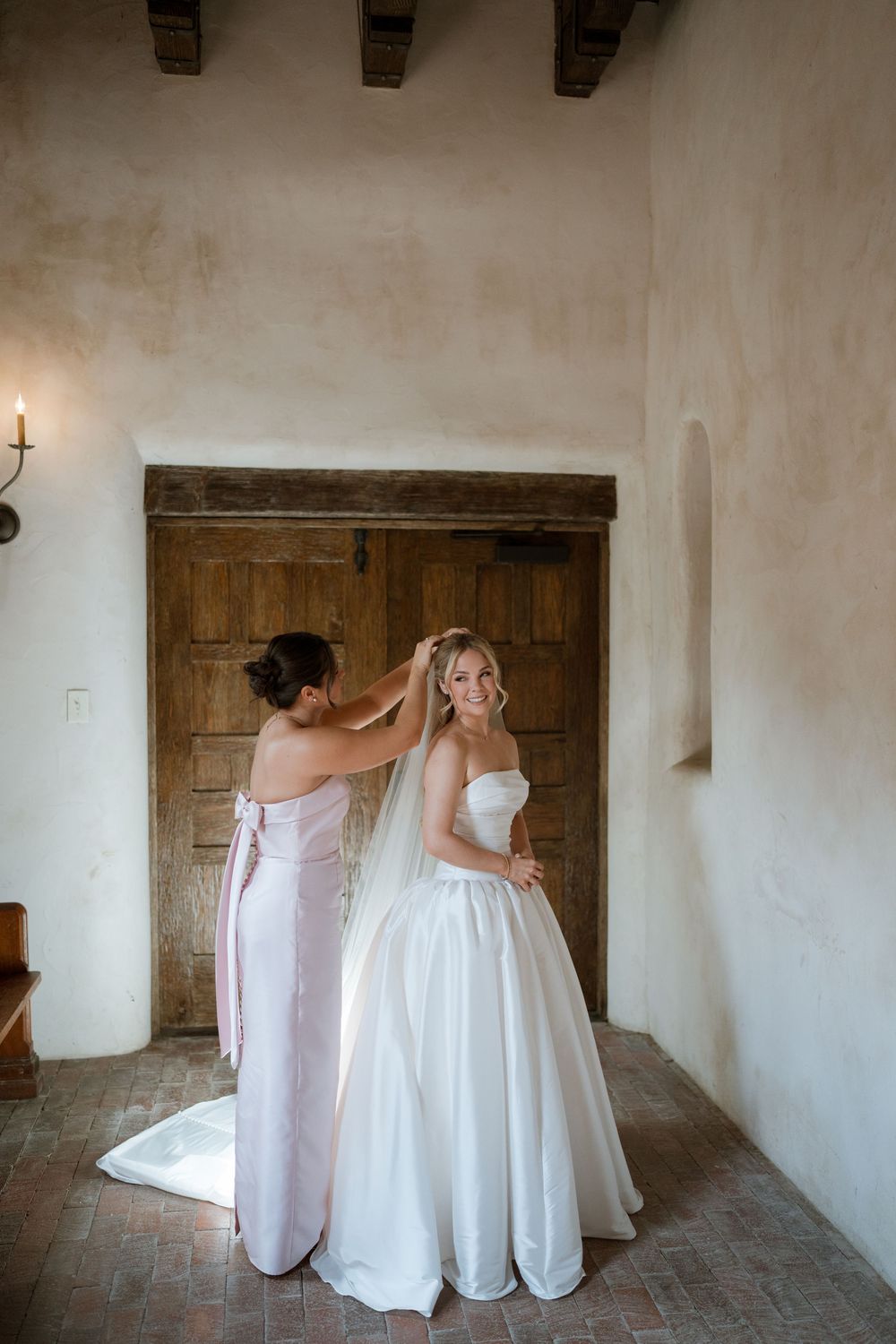 Lost Mission Bridal Portraits Veil Bridesmaid