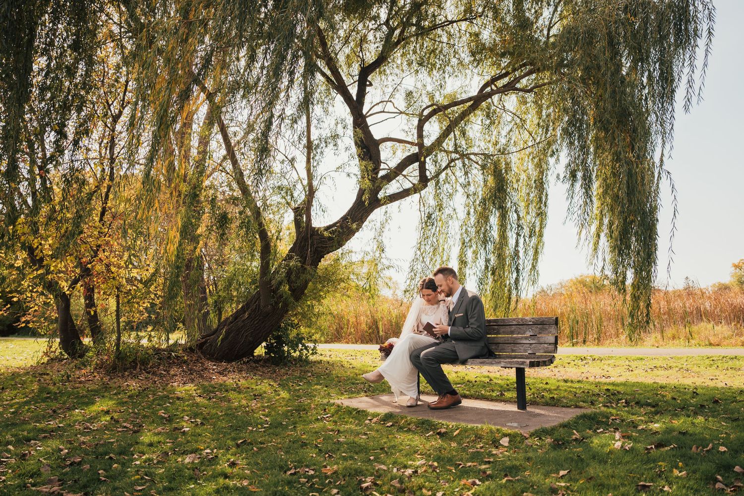 Intimate couple embrace during outdoor portrait session.