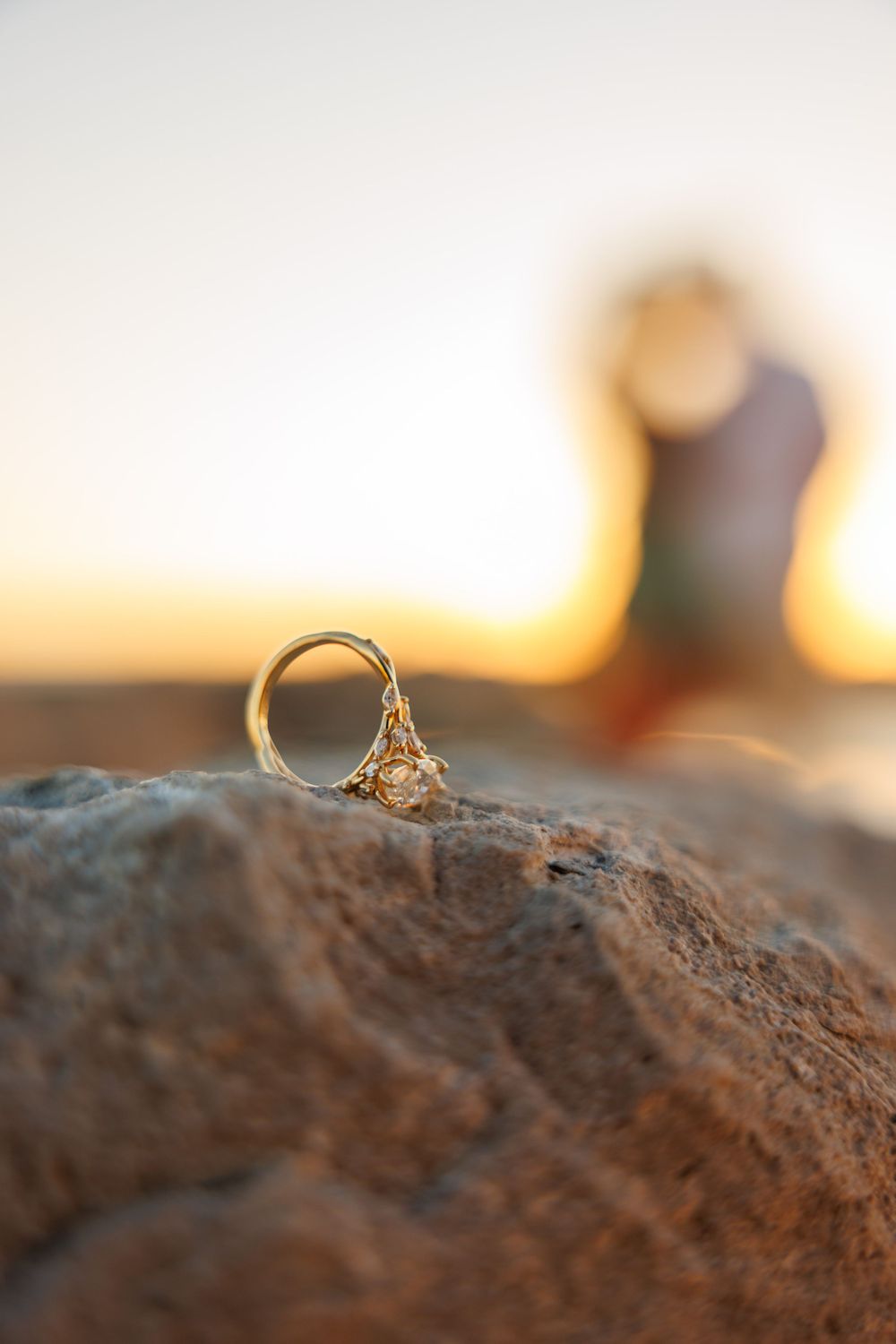 engagement session couple on the beach