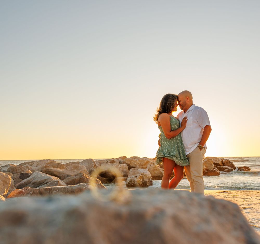 engagement session couple on the beach