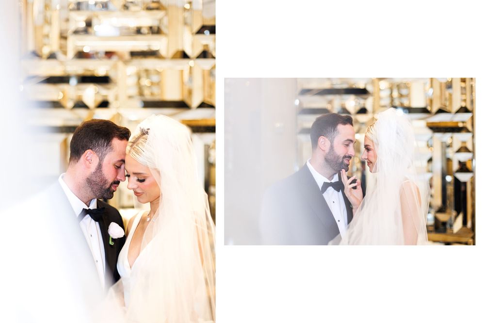 First look between bride and groom in Miami