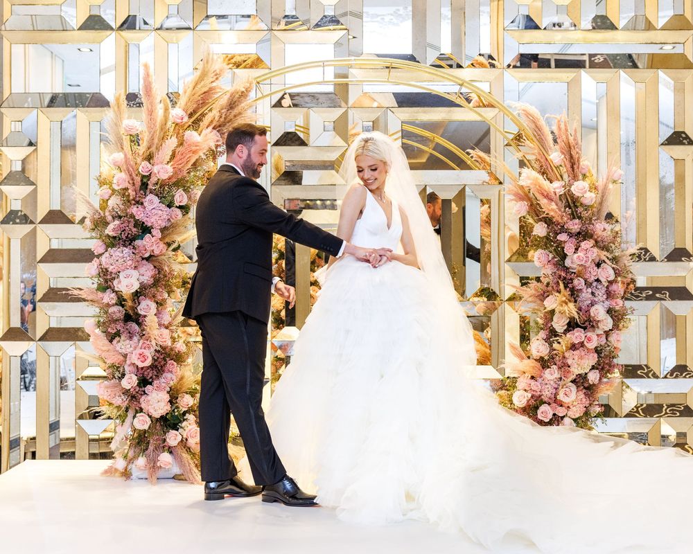 Candid wedding reception moment in South Florida