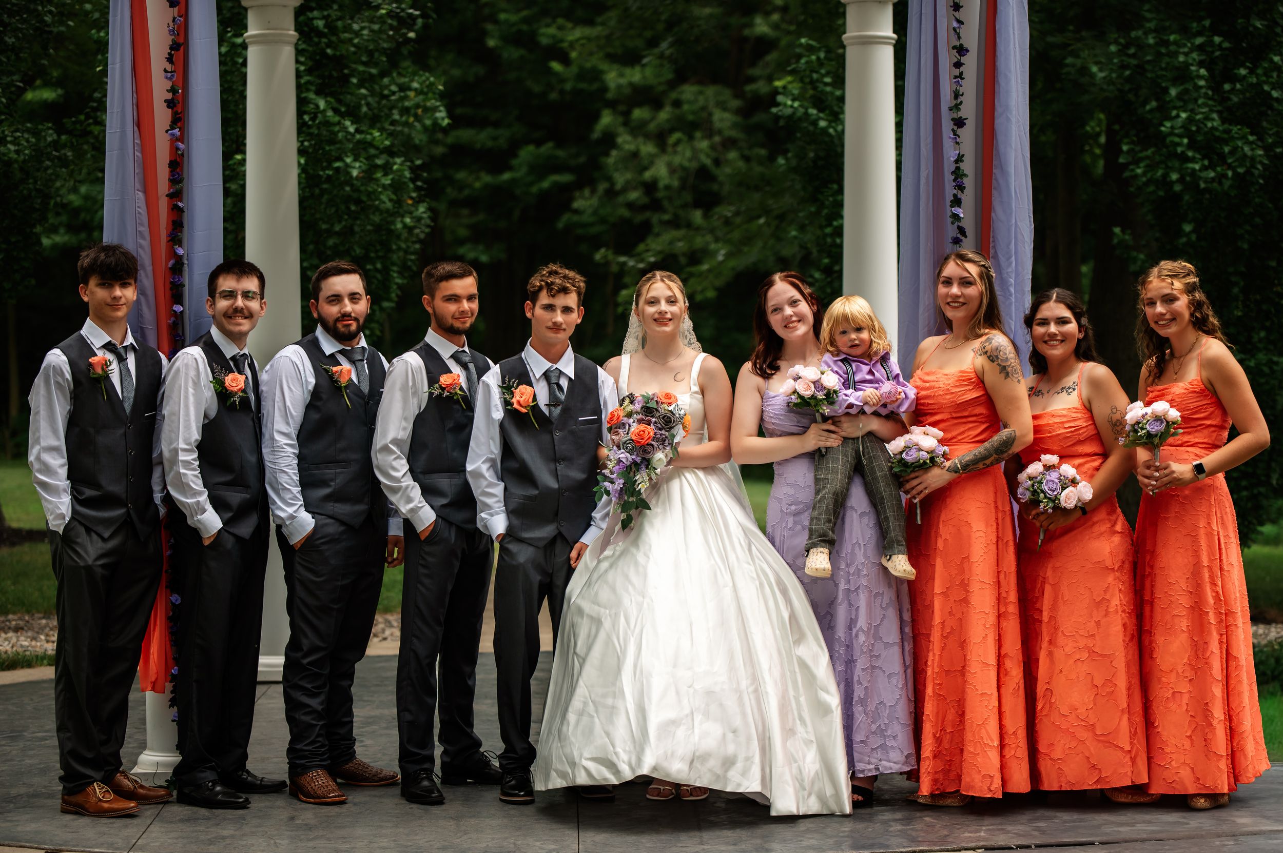 Wedding party photography session in Lima, Ohio