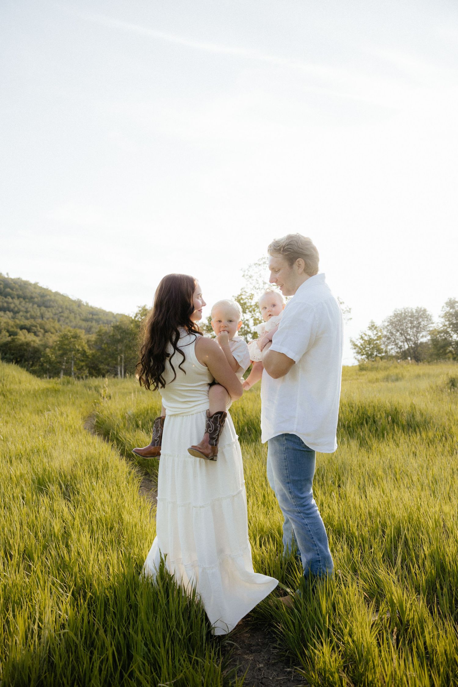 mother and son summer session at utah lake