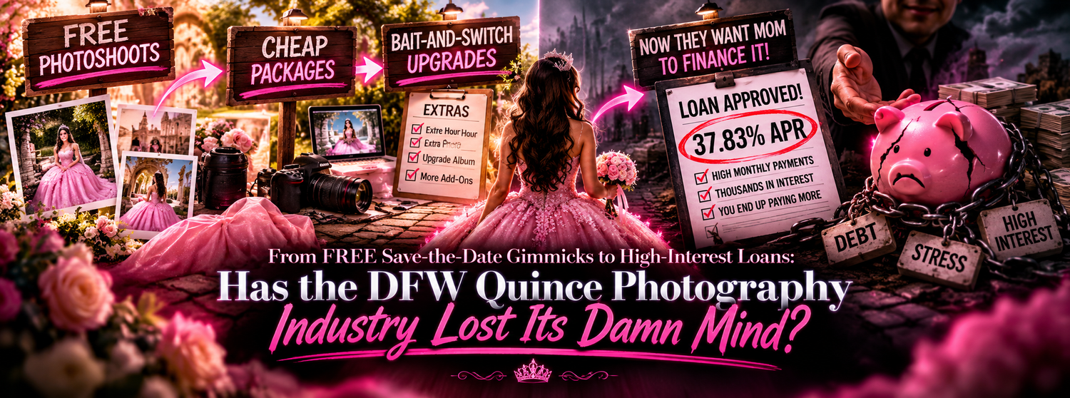 Fort Worth Quinceañera photographer pricing: compare cash package costs with financed totals and avoid unexpected high-interest loans