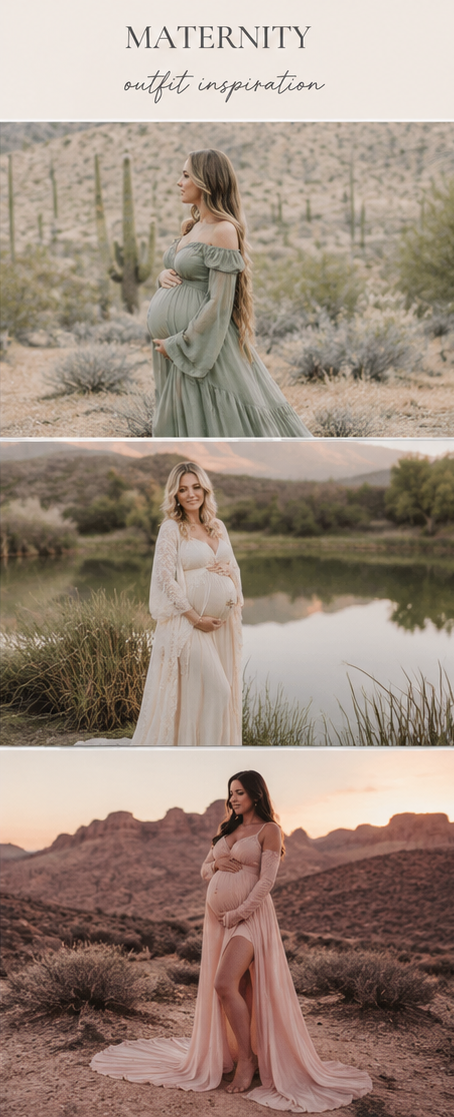 Couples engagement outfit inspiration featuring three romantic photo poses in natural outdoor settings at golden hour.