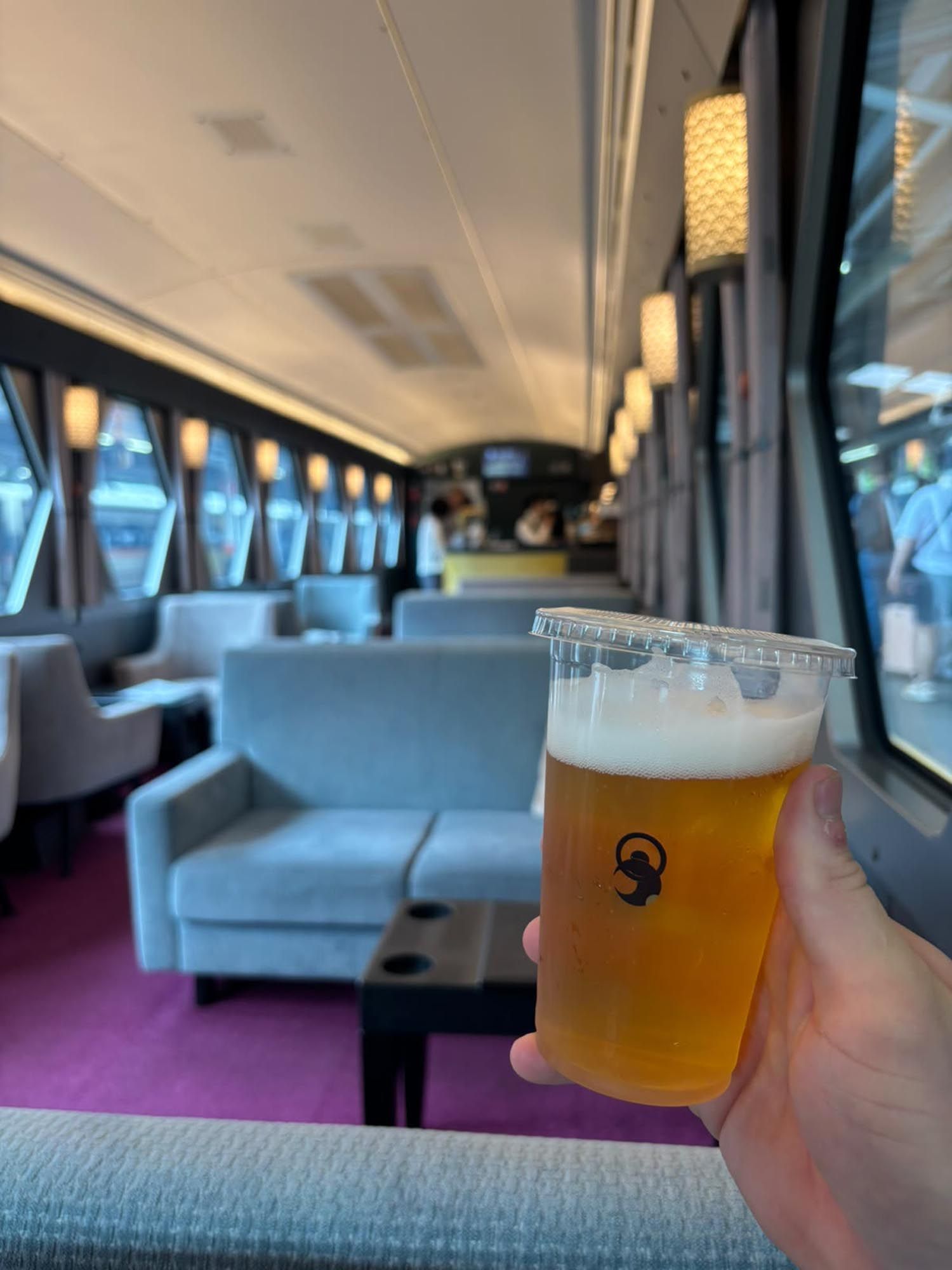 You can also bring your own food and drinks onto the train, so there's nothing stopping you from picking up a bento or s