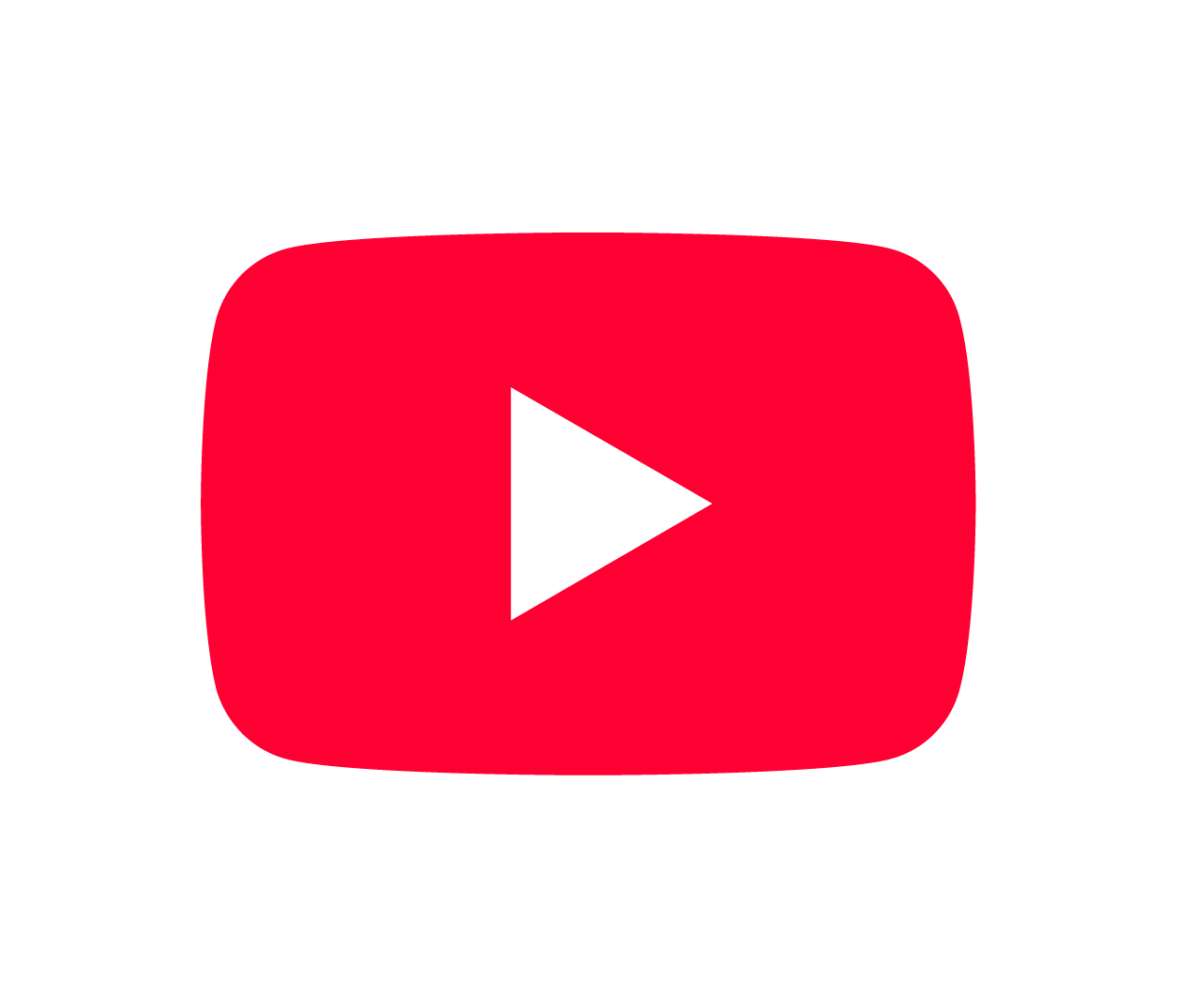 YouTube logo featuring a red play button icon with a white triangle and bold white text on a dark background.