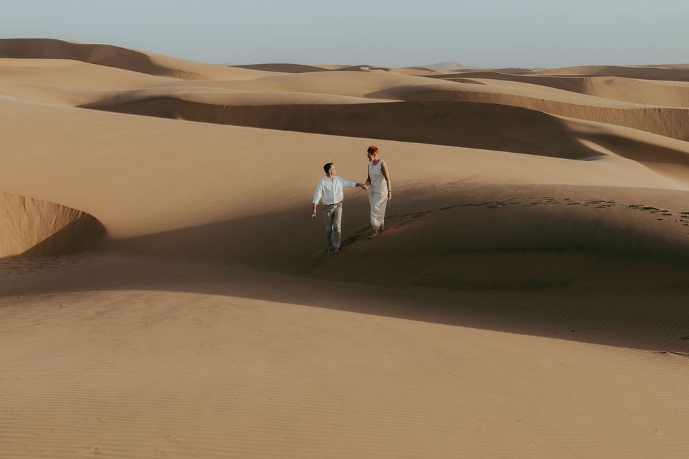 Destination photoshoots, engagements, family photoshoots, in the Dunes near Swakopmund, Namibia. For travelers.