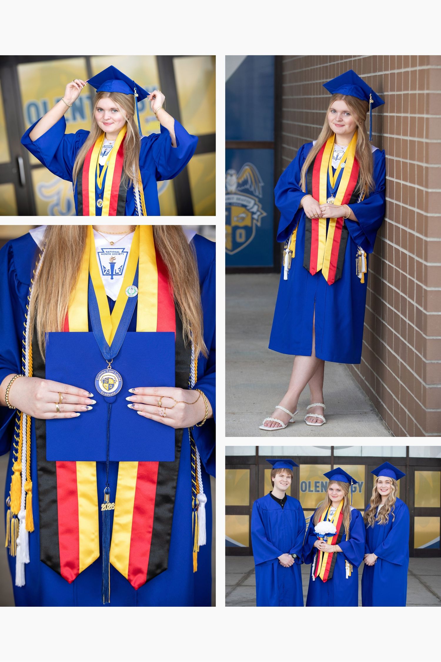 Olentangy senior graduation pictures in cap and gown celebrating achievements and memories at Olentangy High School.