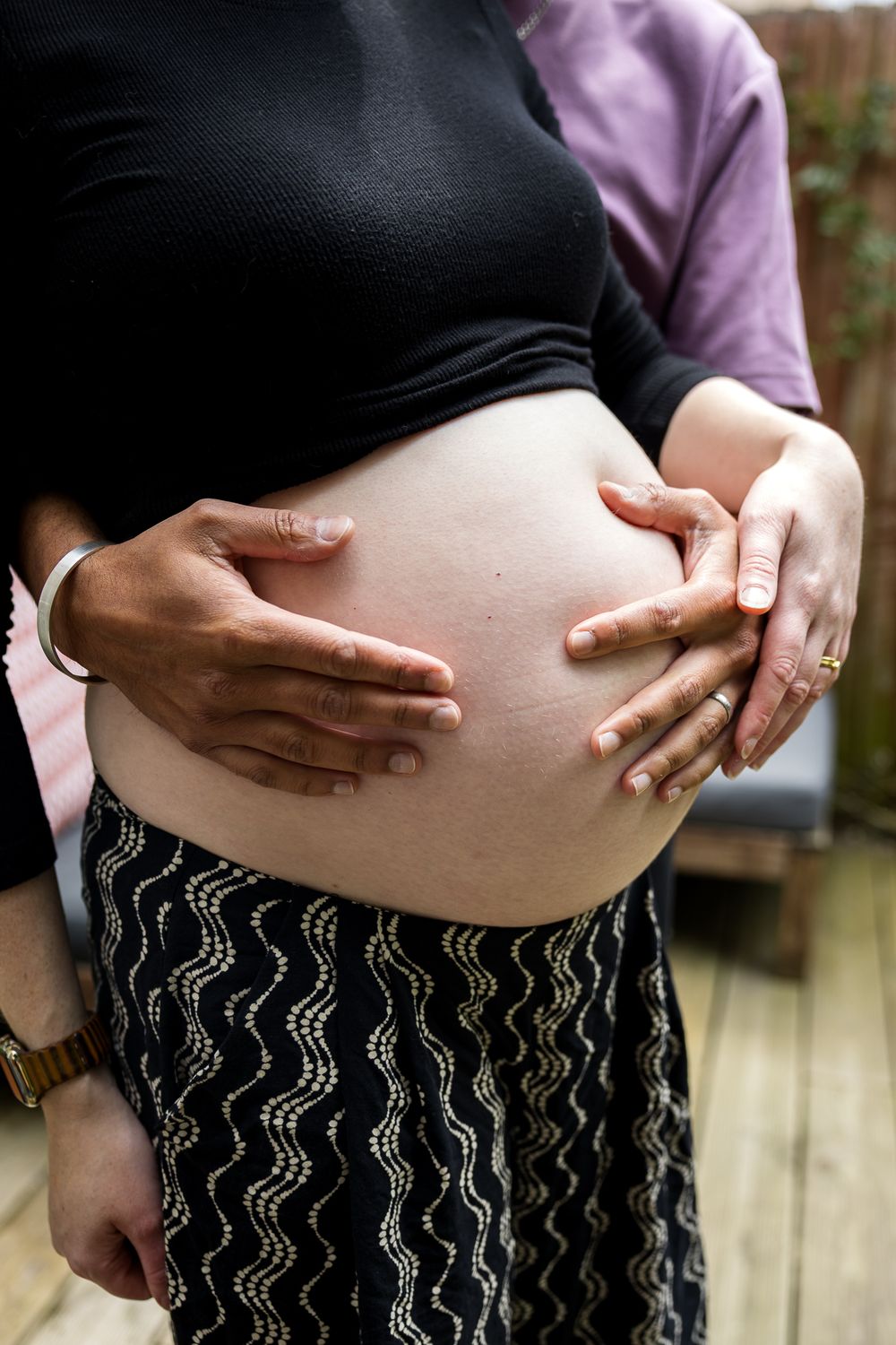 exposed pregnant bump