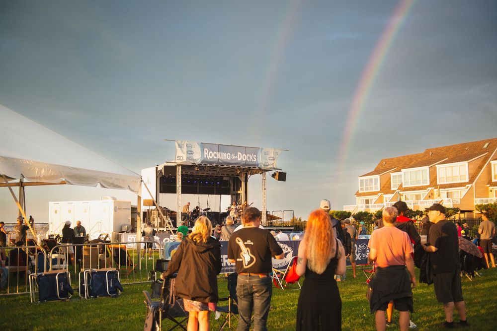 double rainbow at rocking the docks