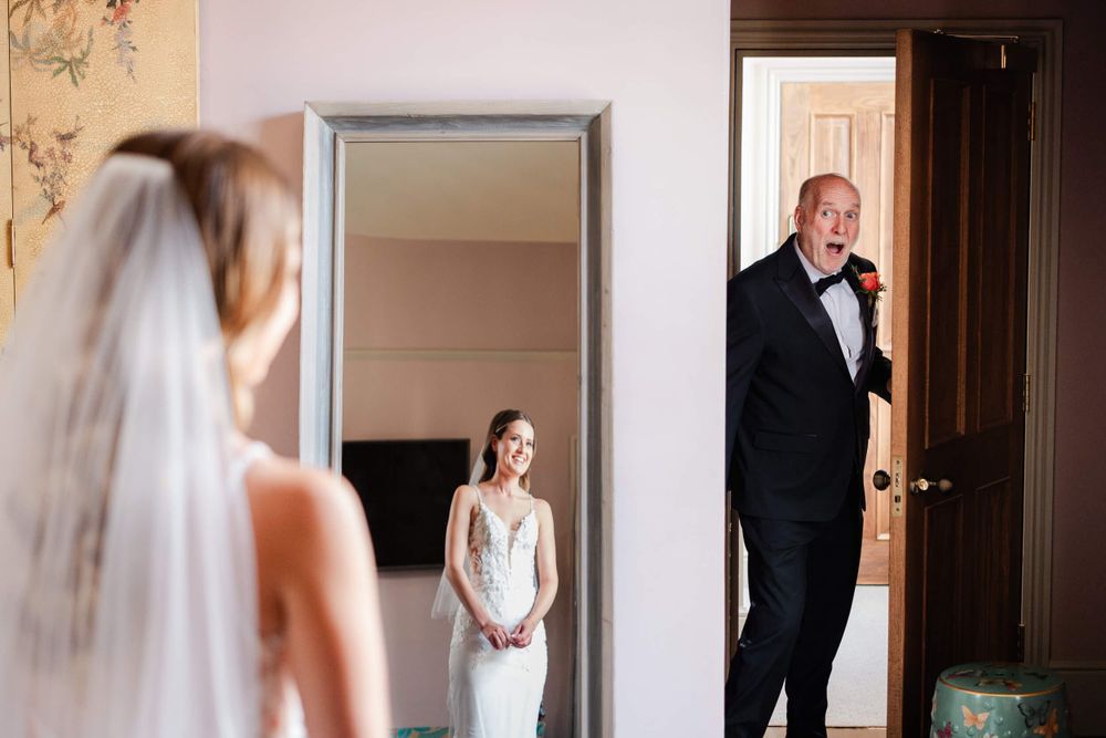 Wedding at the vines rochester first look with father of the bride