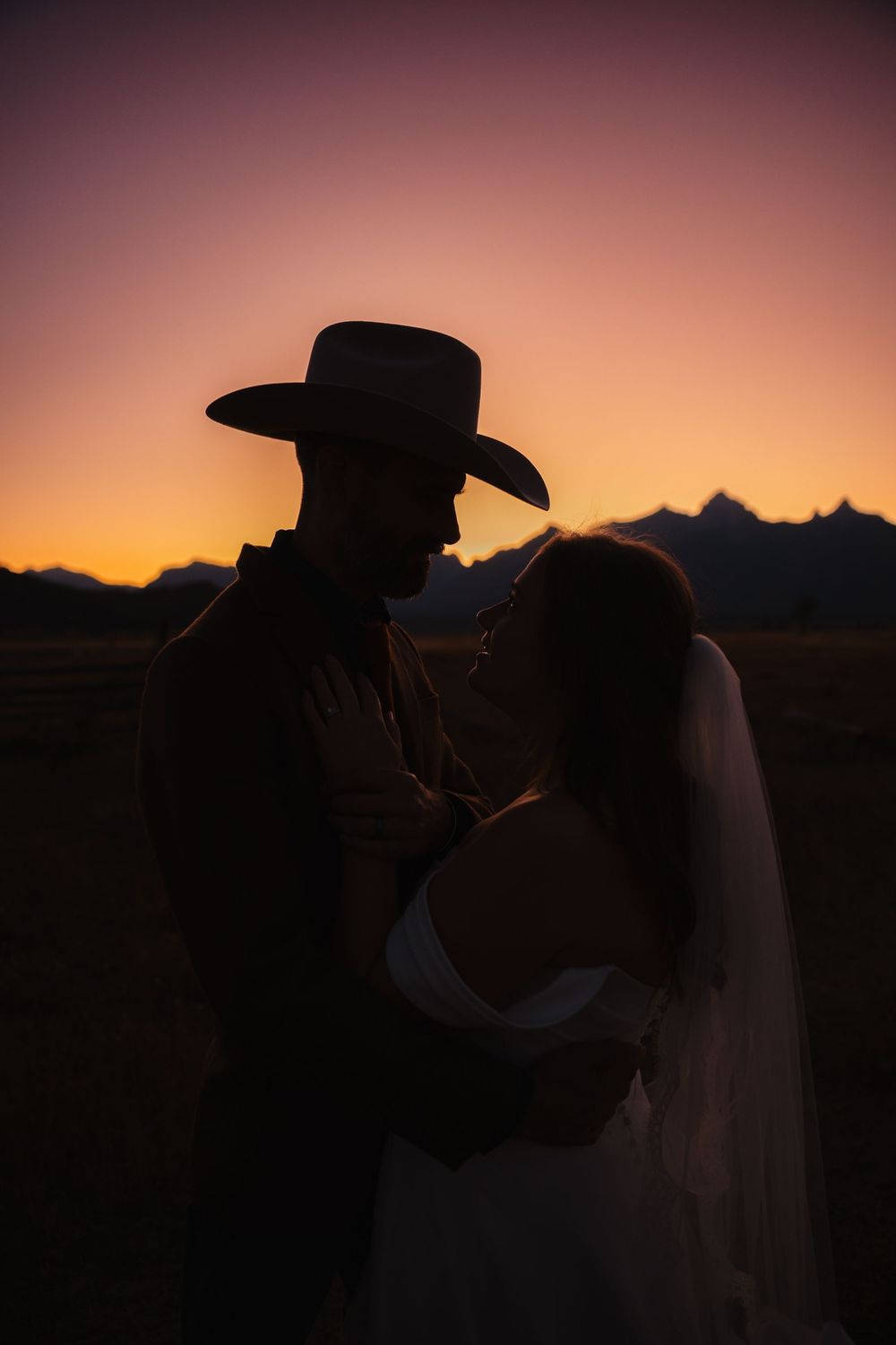 Elopement couple enjoys sunset in Grand Teton National Park