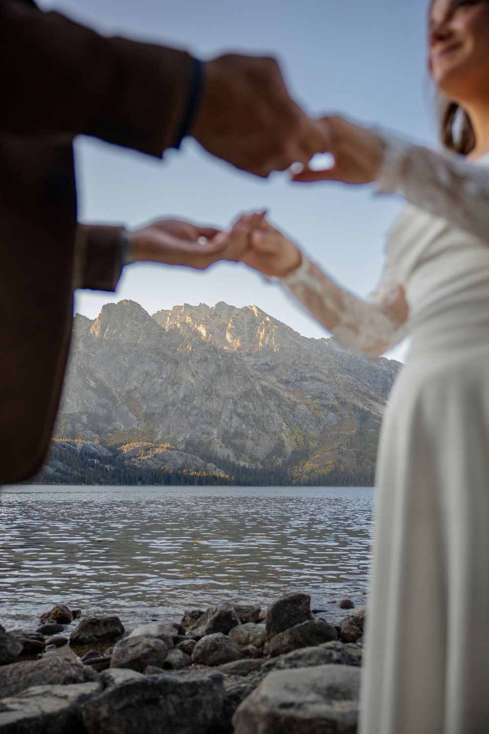 Elopement couple enjoys getting married in Grand Teton National Park