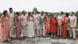 A family and couple photo taken at a wedding, photographed by Hudson Valley based photographer, Sasha Pierre-Louis