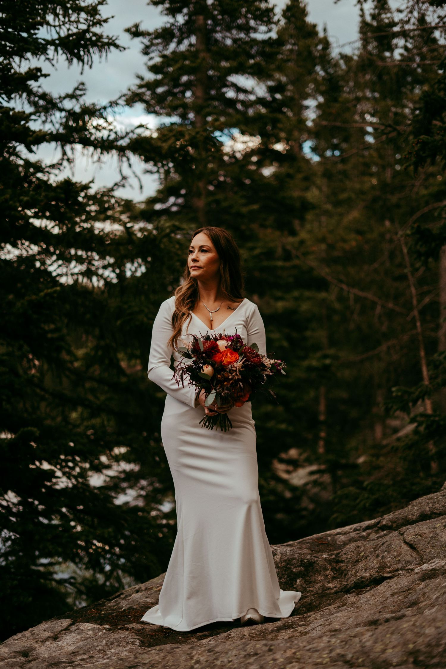 Outdoor wedding ceremony in Wyoming with mountain views and rustic charm