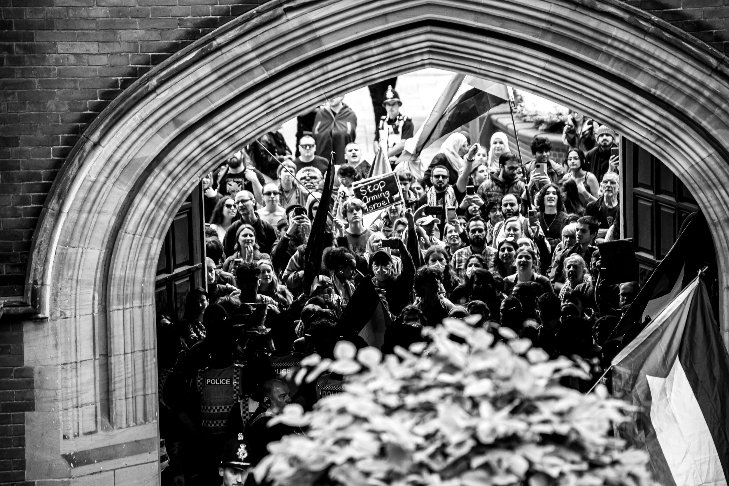 Al Shifa Hall at Newcastle University 29 May 2024, students campaigning for divestment from (Israeli) arms companies