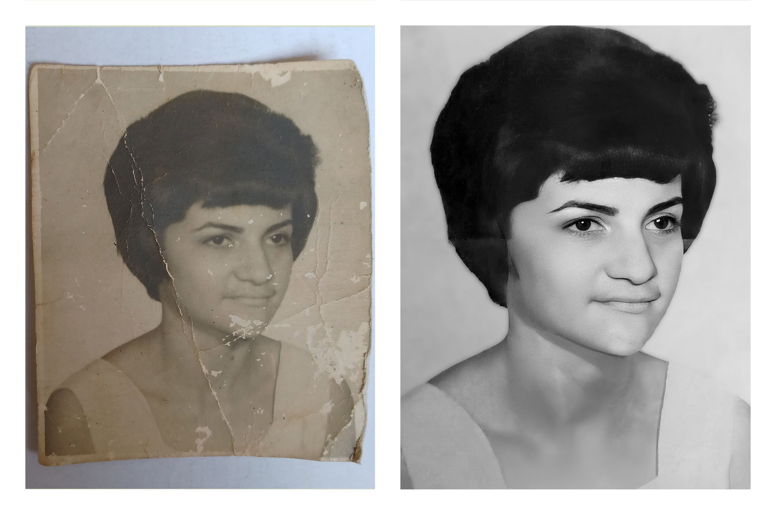 Photo repair service in Miami by Odette Photo Art restoring old image
