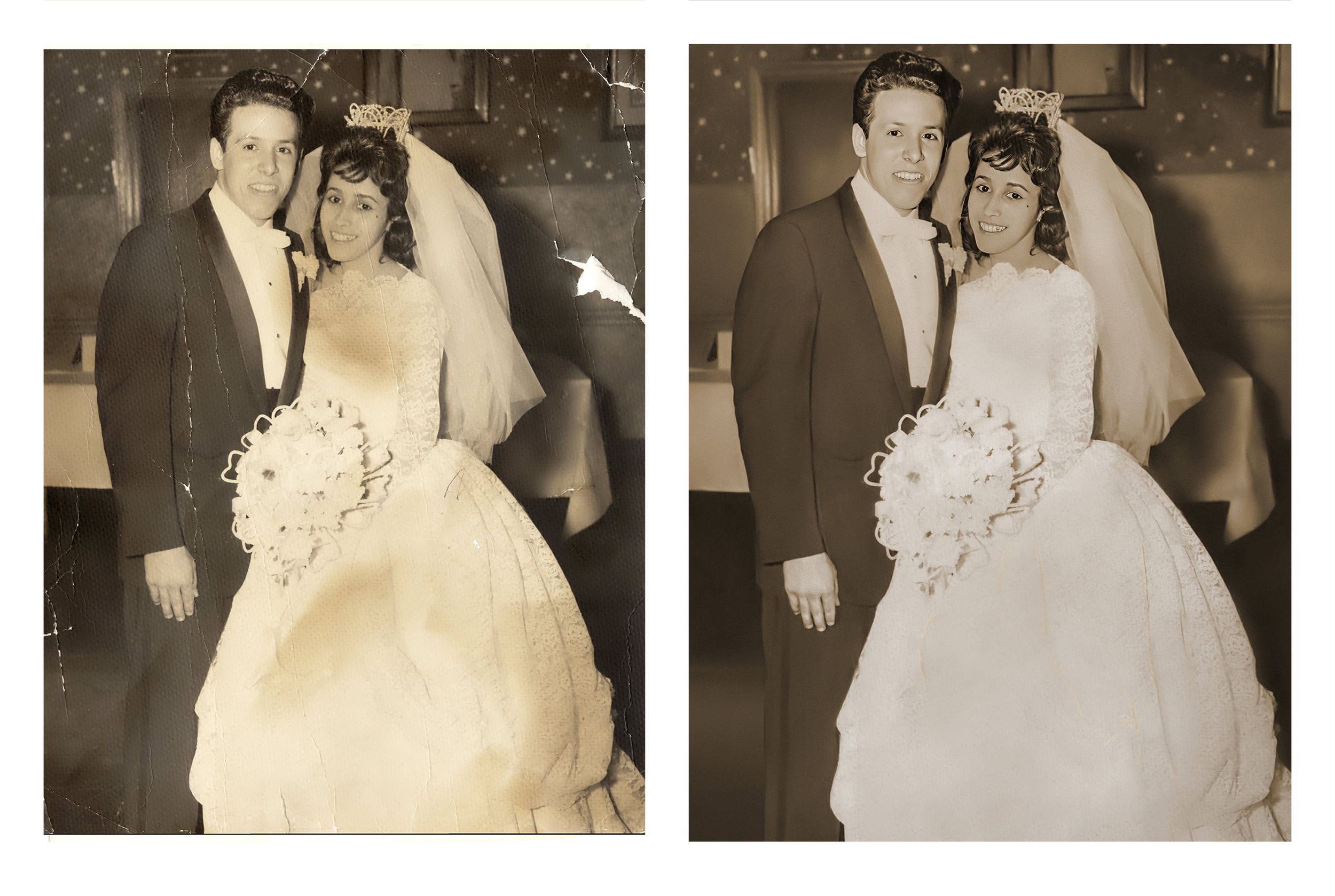 Photo repair service in Miami by Odette Photo Art restoring damaged photograph