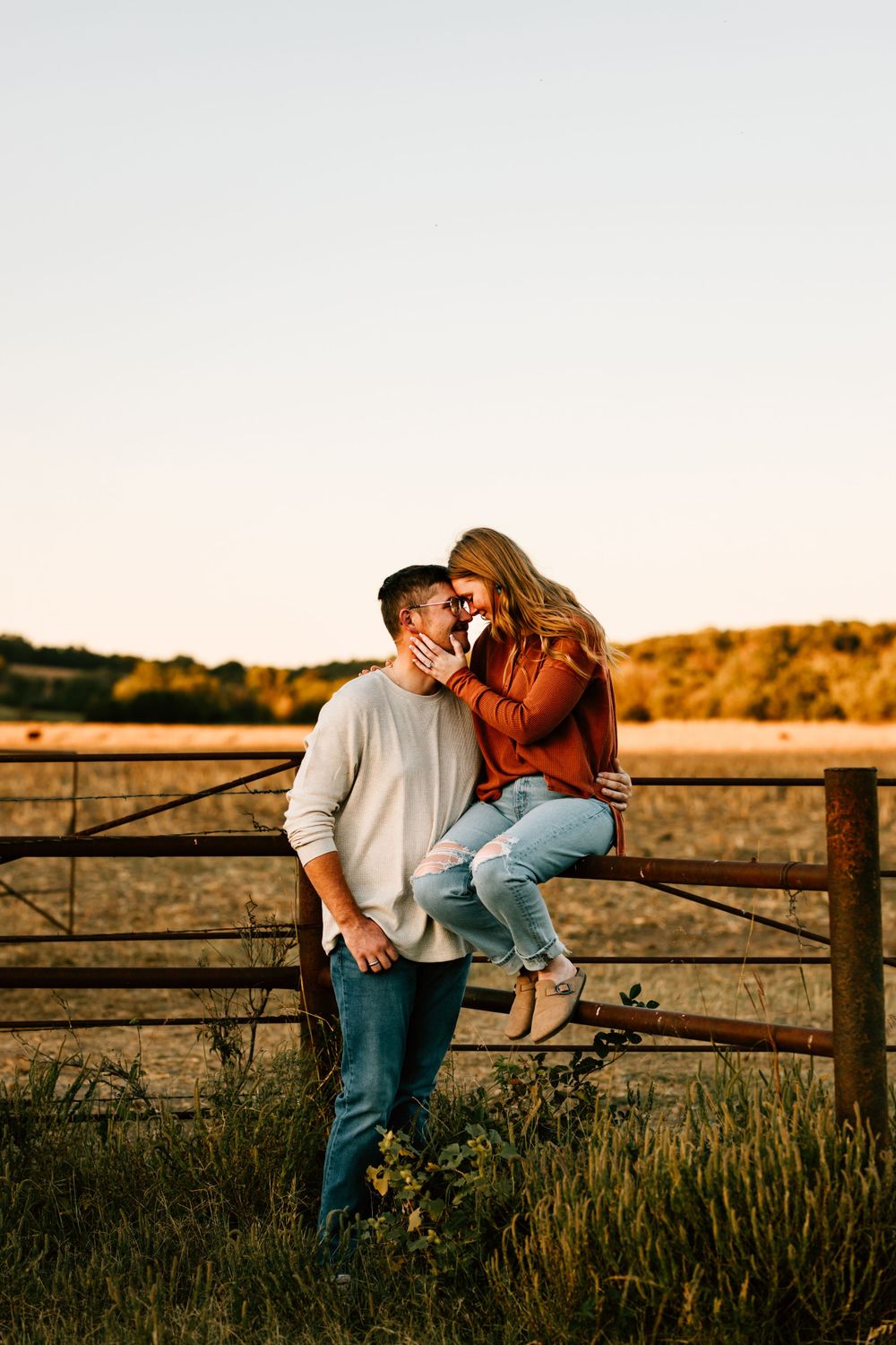 Caney, Kansas family ranch engagement photos