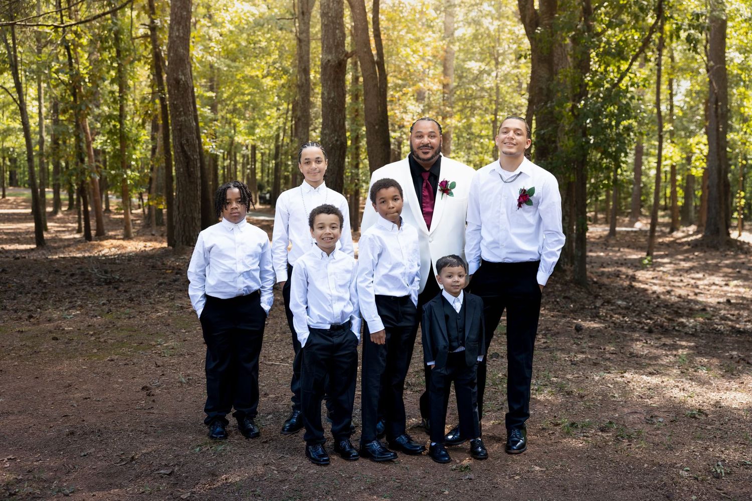 Mixed family wedding. Dad and sons wedding pictures at Sanctuaire Atelier.