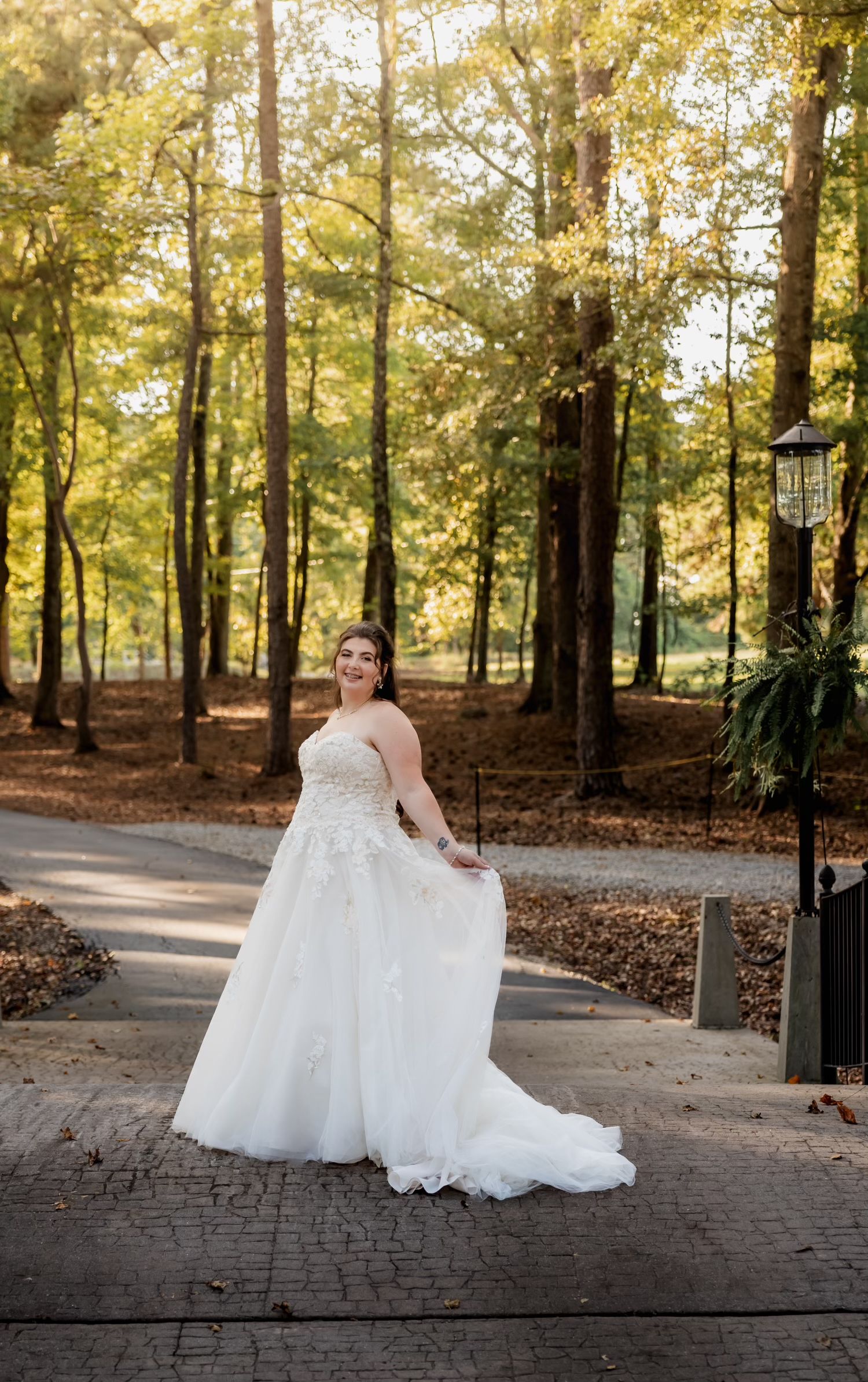 Stone bridge bridal portraits at Georgia Wedding venue - Sanctuaire Atelier.