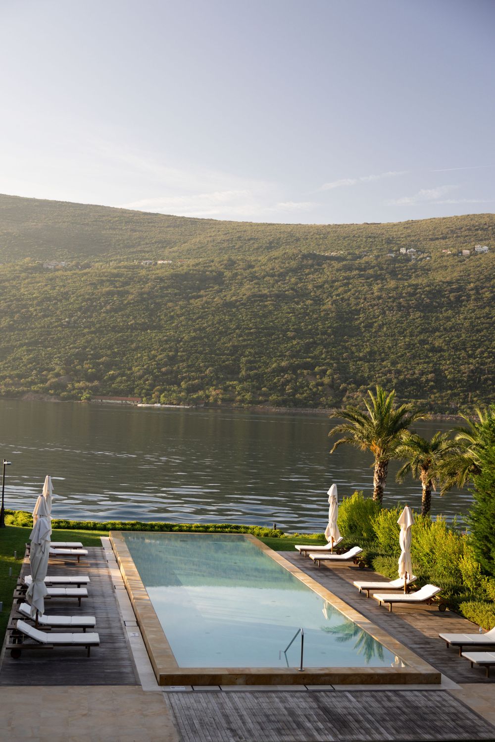 Infinity pool at the One and Only Portonovi, Luxury resort located in Montenegro taken by Seattle based Photographer