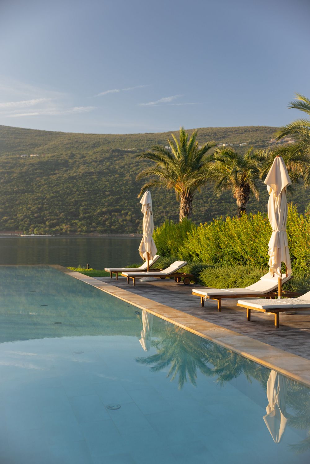 Infinity pool at the One and Only Portonovi, Luxury resort located in Montenegro taken by Seattle based Photographer