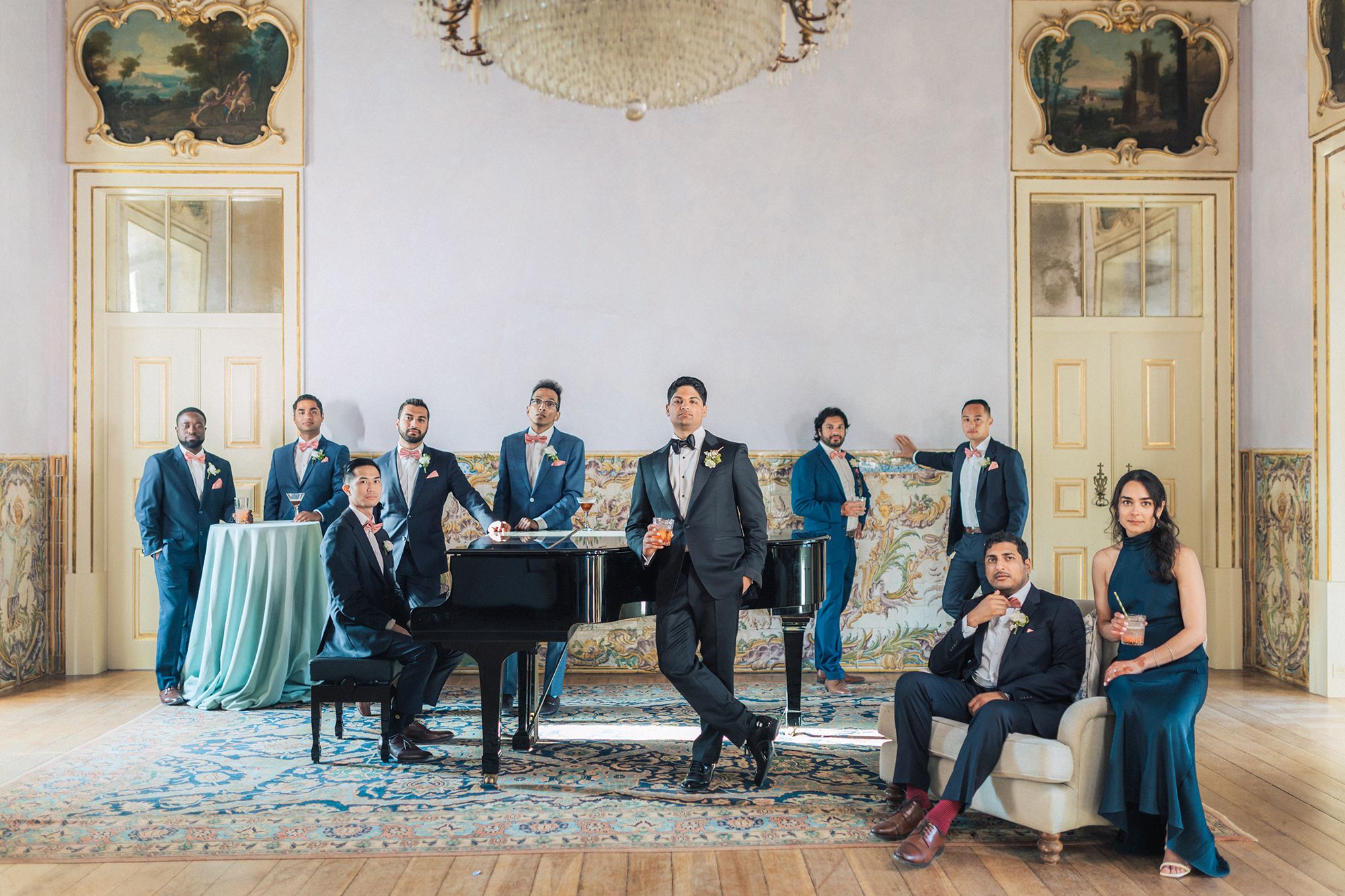 groomsman photographed by an Indian destination wedding photographer in Portugal – Correio Mor Palace