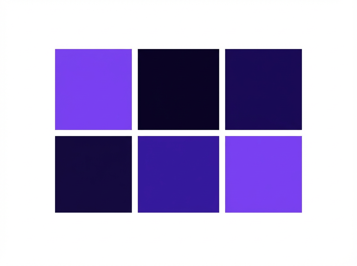 A grid of purple and dark blue square shapes arranged in a repeating geometric pattern against a white background.