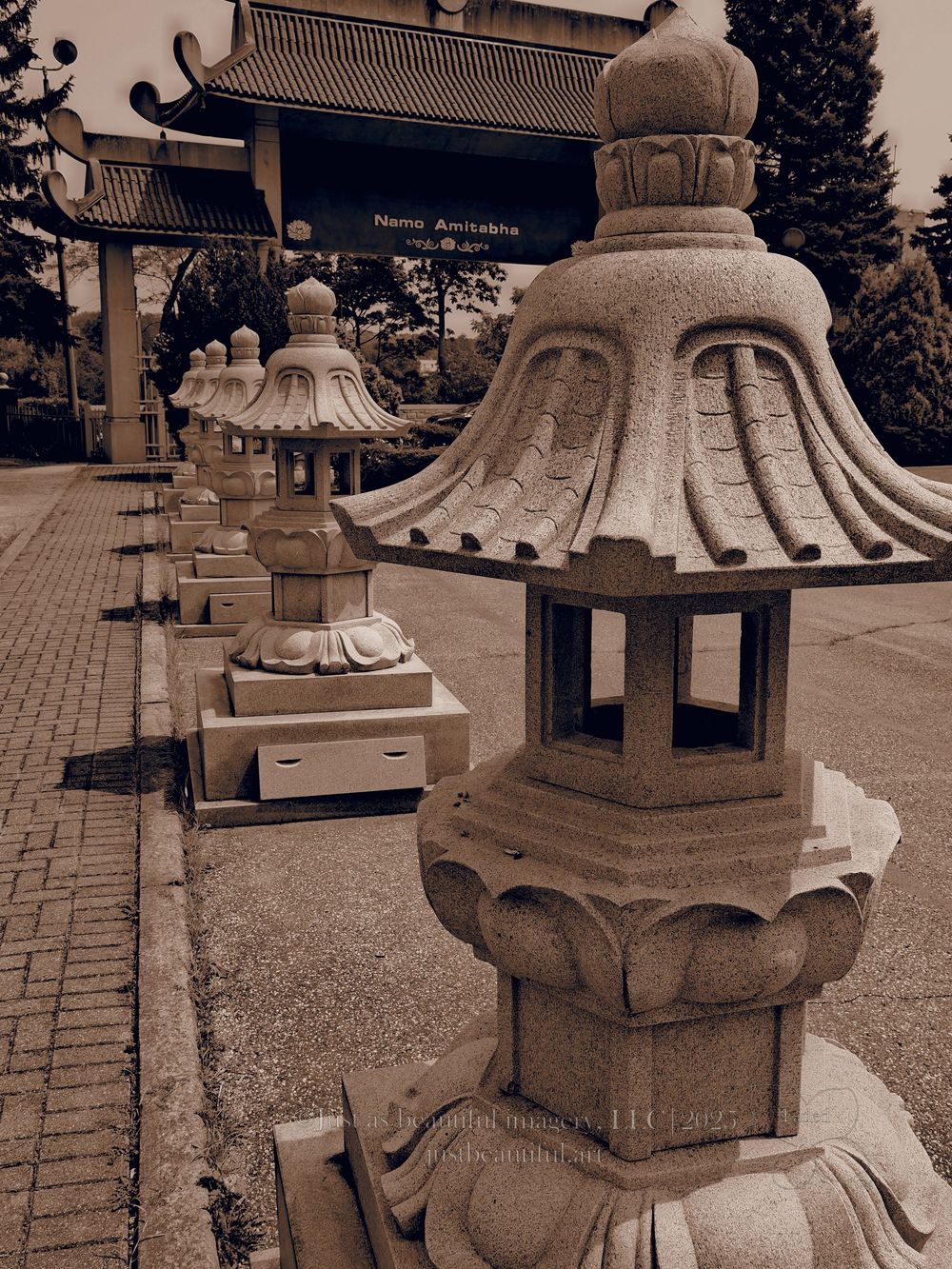 Faded photo of Asian lanterns.