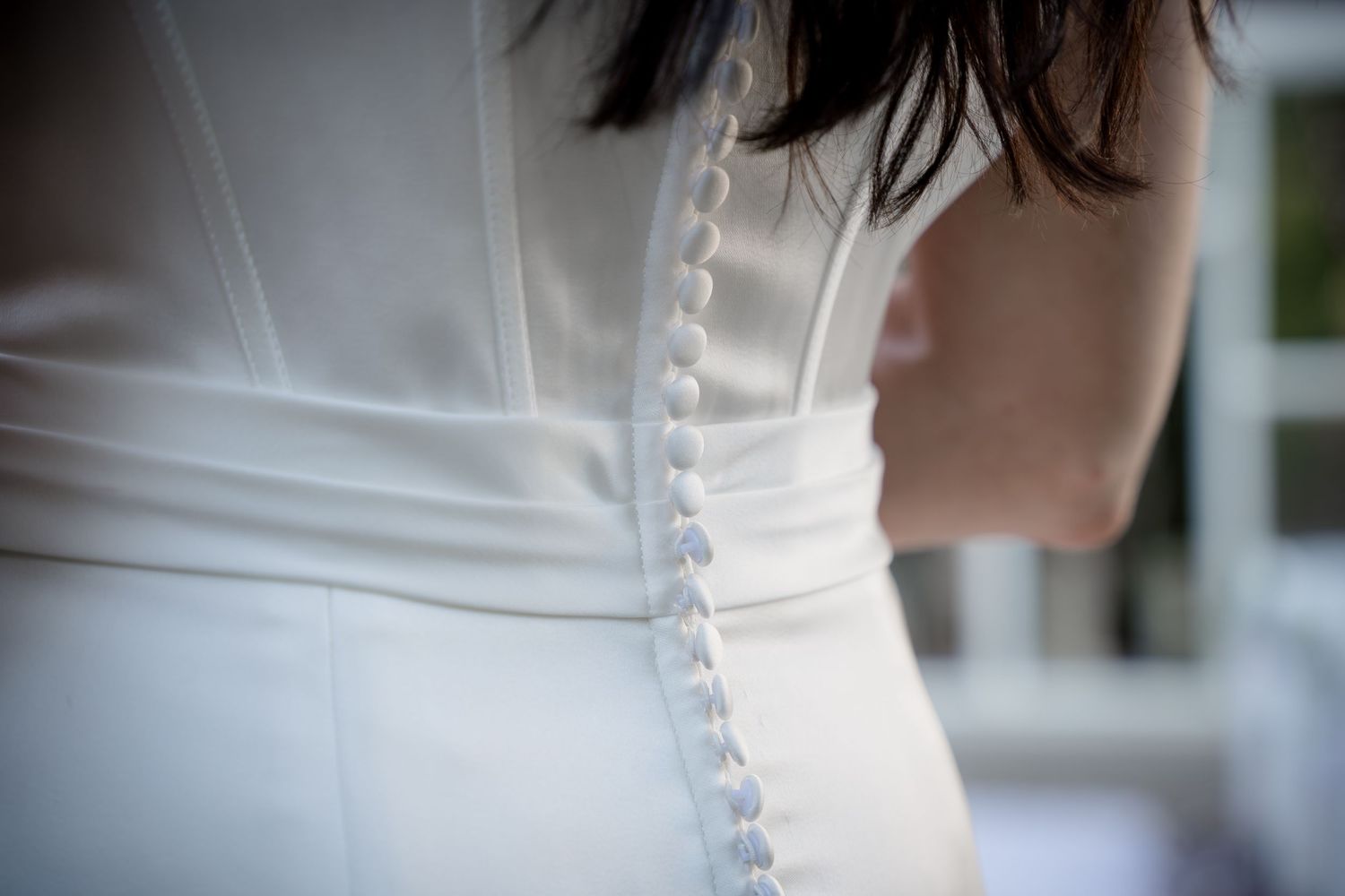 Folsom wedding photographer - back of wedding dress bottuns.