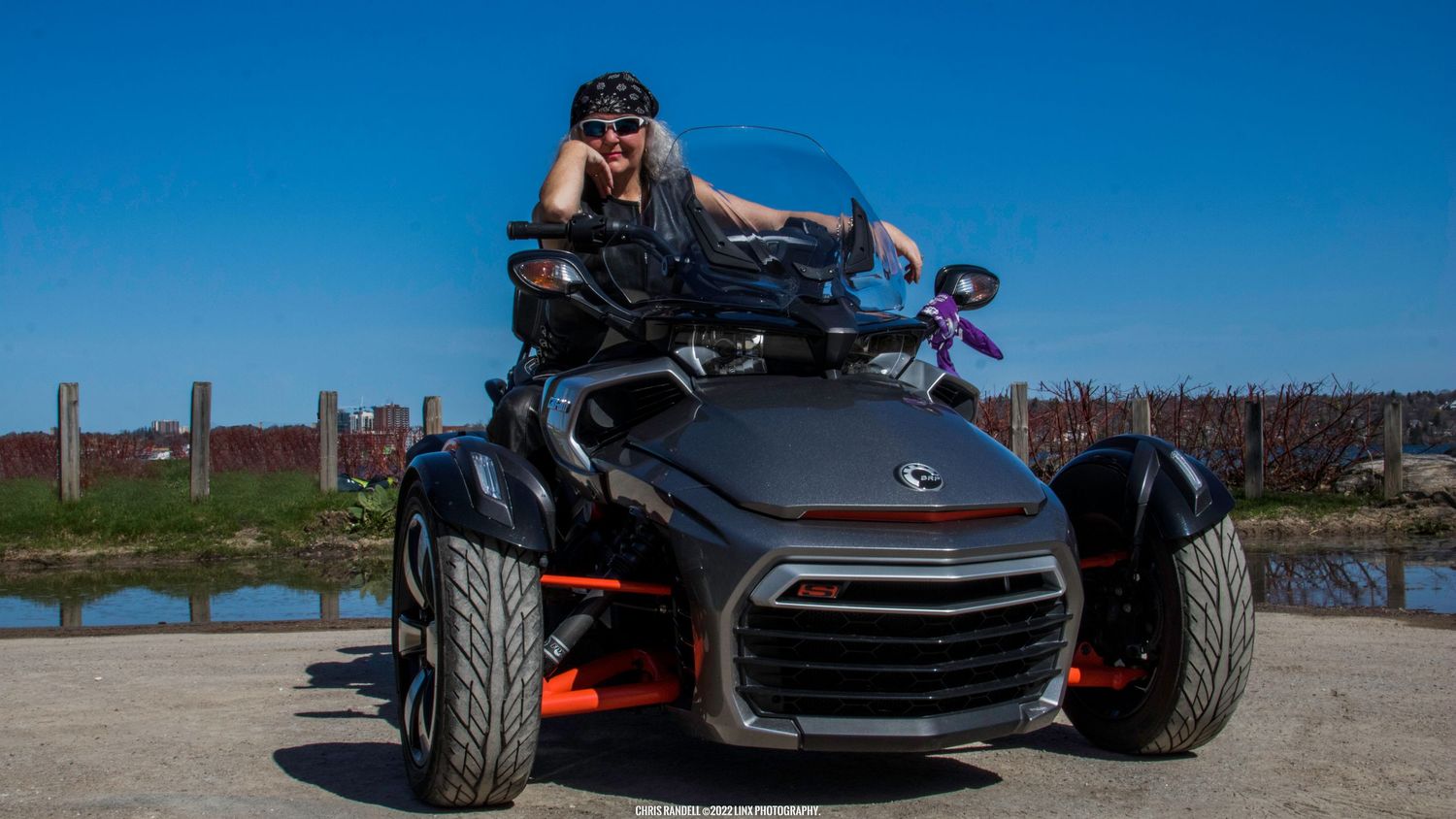 Wendy Hopkins, Harley Davidson Motorcycle, Women's International Ride Day photographed by Chris Randell, Linx Photography of Barrie Ontario