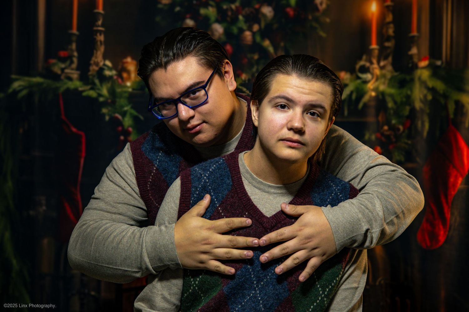 Hilarious Awkward JC Penny Styled Photoshoot of Sam and Nick, two best friends by Linx Photography in Barrie, Ontario