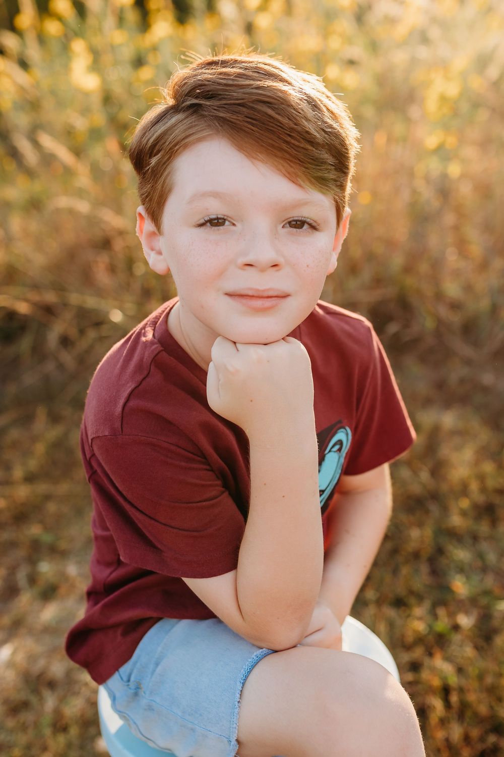 Boy posing for school portrait. Cincinnati and NKY School and Homeschool Portrait Photographer. A modern approach to picture day.